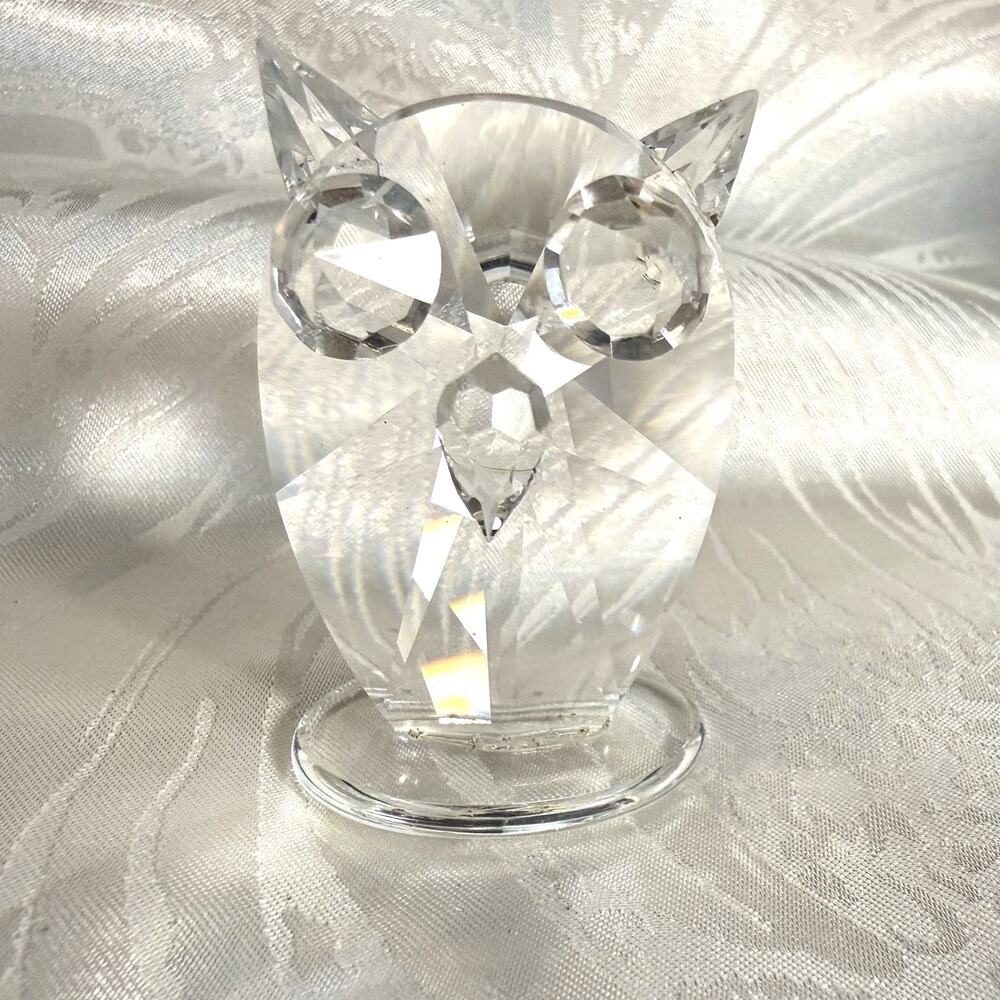 VTG Bohemia Czech Rainbow Crystal Collection Preciosa Owl Figurine Collectible